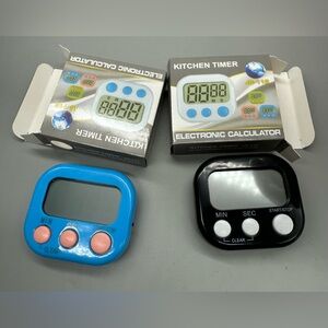 Weewooday Digital Kitchen Timer Set - Blue and , Stop Watch, Kitchen Cook Timer.